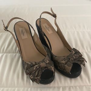 Valentino lace wedge espadrilles 41